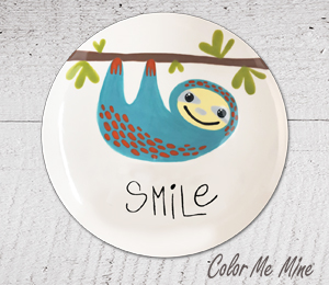 Chino Hills Sloth Smile Plate