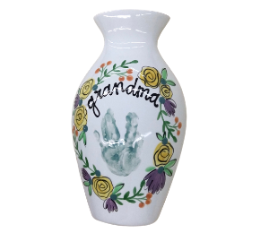 Chino Hills Floral Handprint Vase