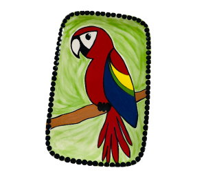 Chino Hills Scarlet Macaw Plate