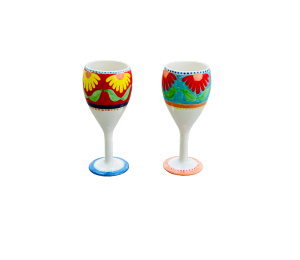 Chino Hills Floral Wine Glass Set